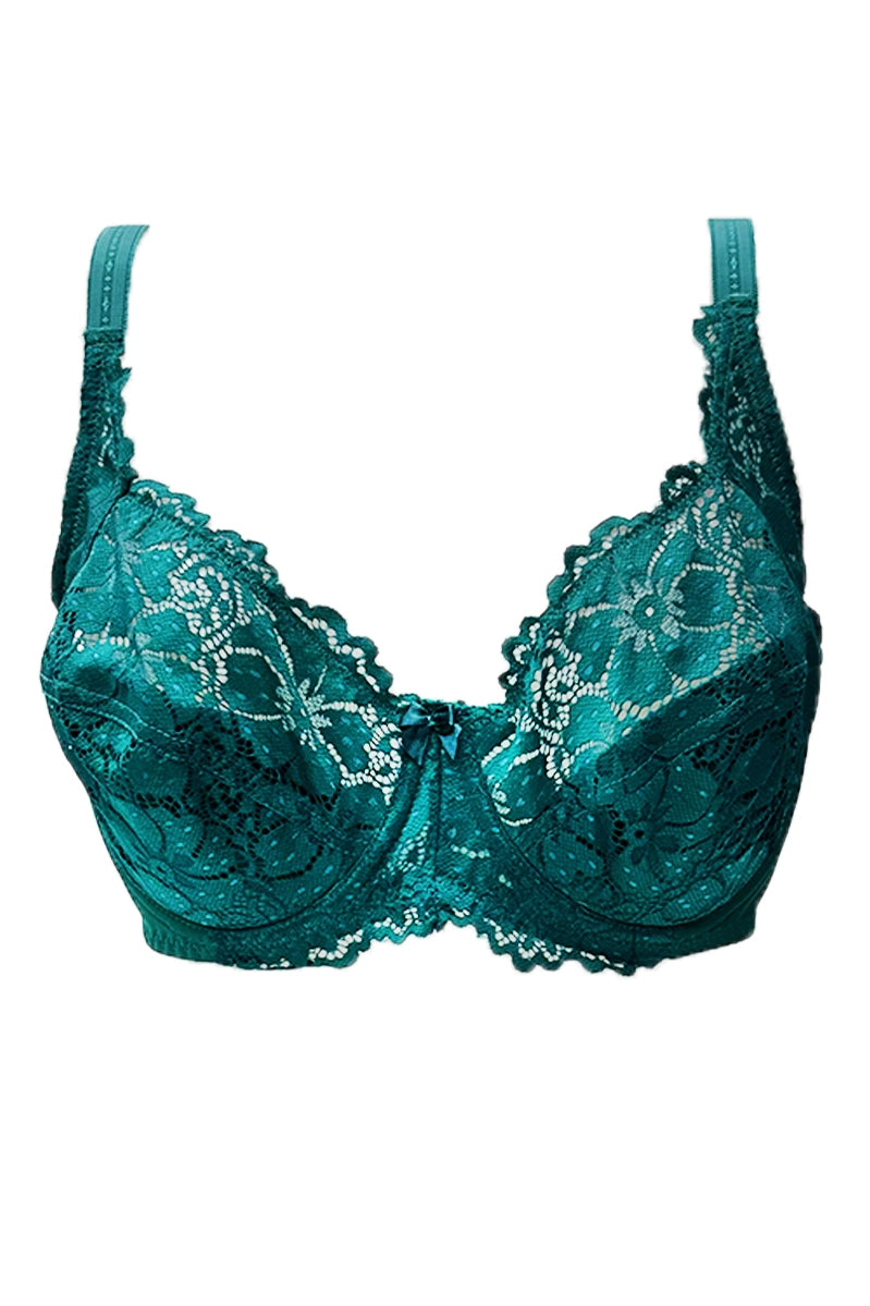 Soutien-gorge balconnet à lacets et bonnets/V32057E Vert