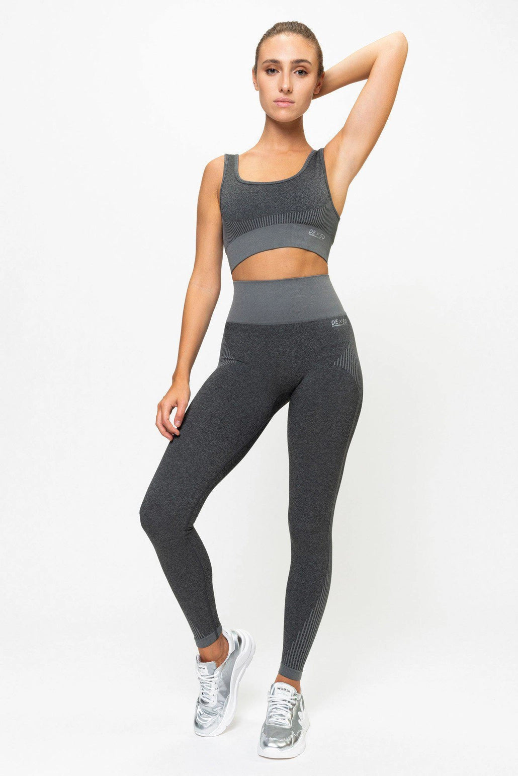 Ensemble complet de leggings de sport | Soutien-gorge promotionnel gris