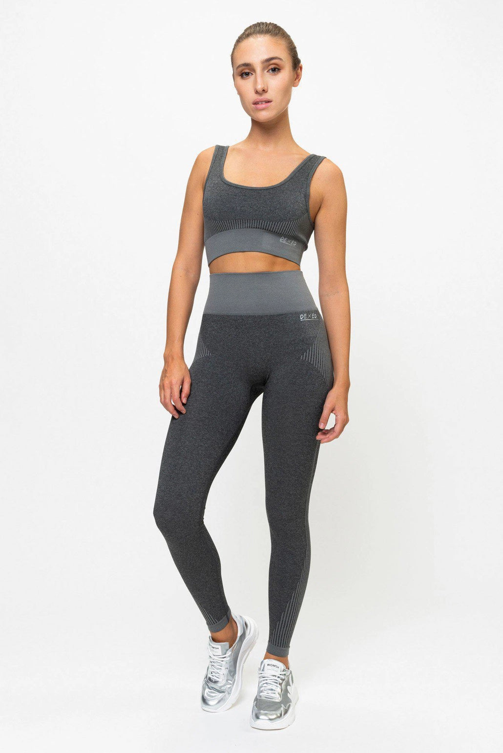Ensemble complet de leggings de sport | Soutien-gorge promotionnel gris